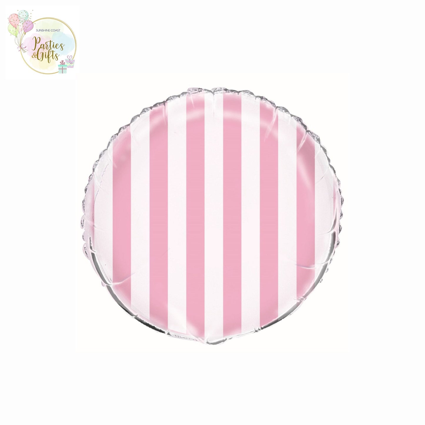 LOVELY PINK & WHITE STRIPES FOIL BALLOON - 45CM