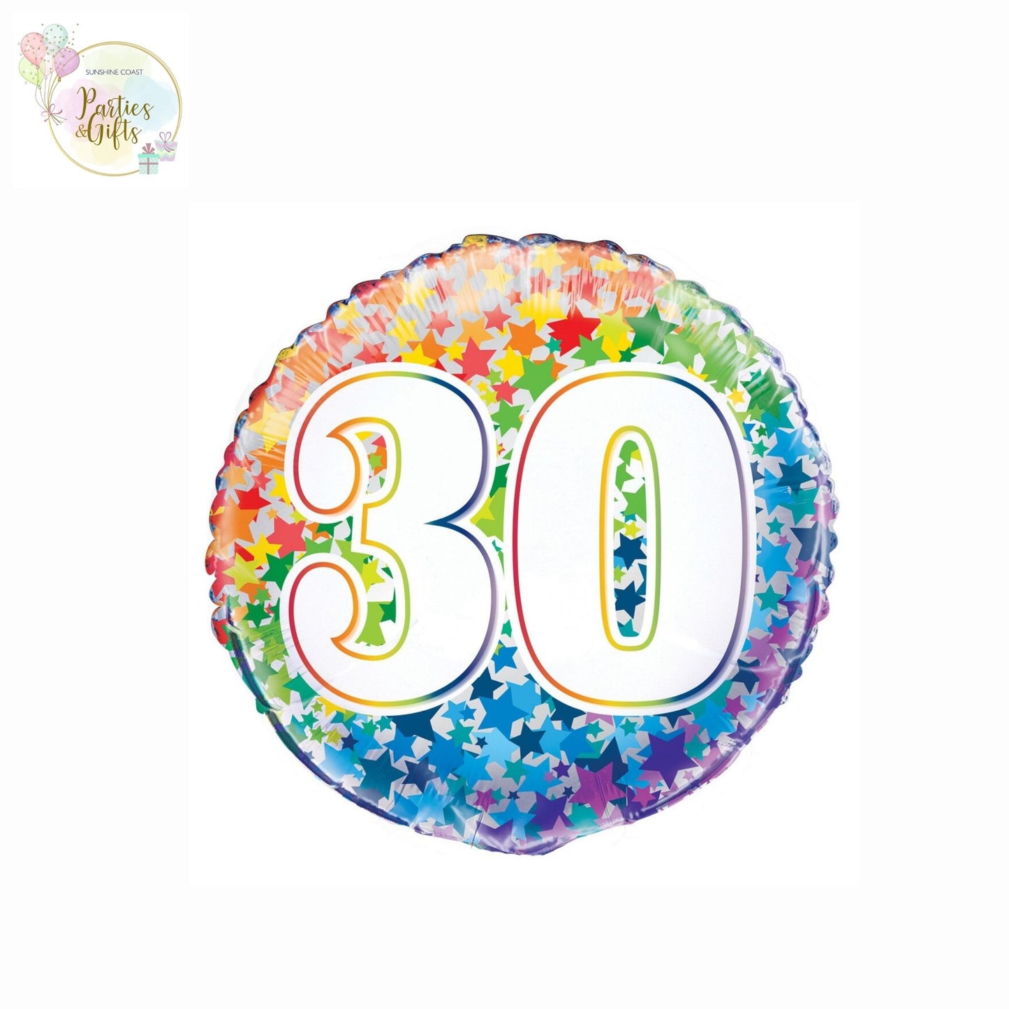 RAINBOW 30TH BIRTHDAY FOIL BALLOON - 45.7CM
