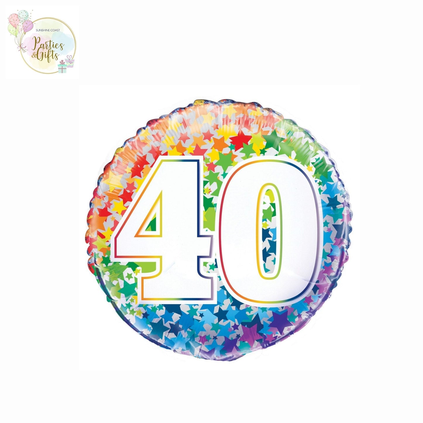 RAINBOW 40TH BIRTHDAY FOIL BALLOON - 45.7CM