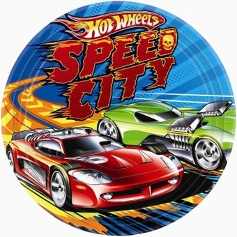 HOT WHEELS SPEED CITY ROUND PAPER PLATES 22.9CM - PACK OF 8