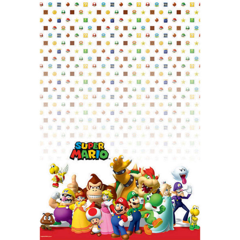 SUPER MARIO BROS PLASTIC TABLECOVER 137.1CM x 243.8CM