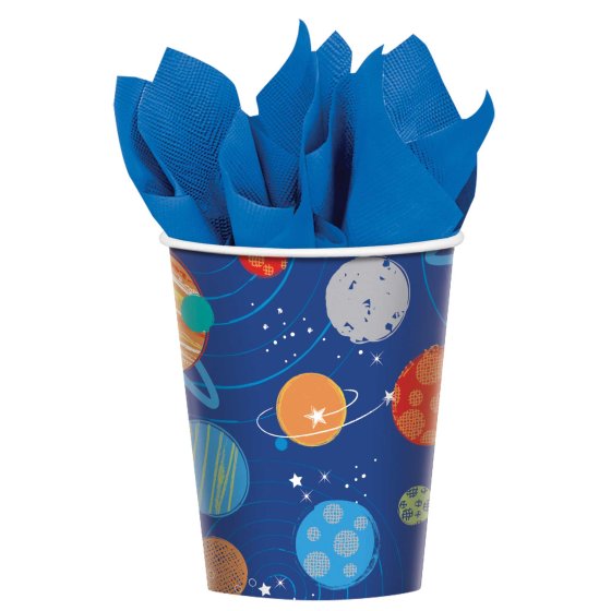 SPACE BLAST 266ML PAPER CUPS - PACK OF 8