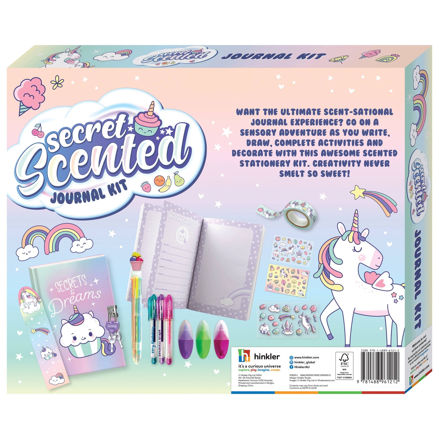 HINKLER UNICORN SECRET SCENTED JOURNAL KIT