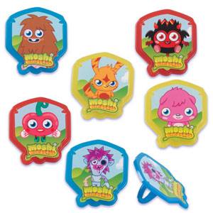 MOSHI MONSTERS CUPCAKE RINGS - PACK OF 12