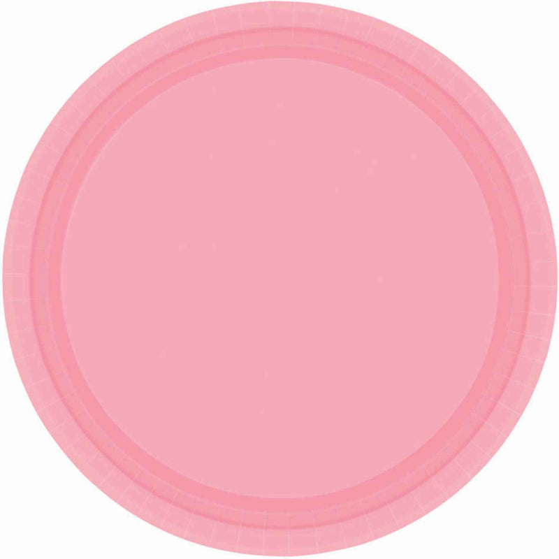 NEW PINK ROUND PAPER PLATES 17.7CM - PACK OF 20