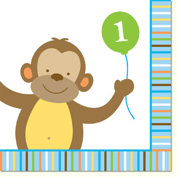 SWEET AT ONE BOY 1ST BIRTHDAY BEVERAGE NAPKINS - PACK OF 16