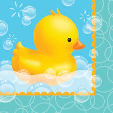 BABY SHOWER BUBBLE BATH DUCK LUNCH NAPKINS - PACK OF 16