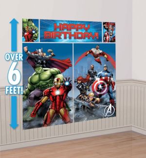 MARVEL AVENGERS ASSEMBLE SCENE SETTERS WALL DECORATING KIT - 5 PIECES
