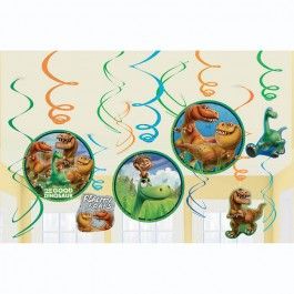 THE GOOD DINOSAUR HANGING SWIRL DECORATIONS - 12 PIECES