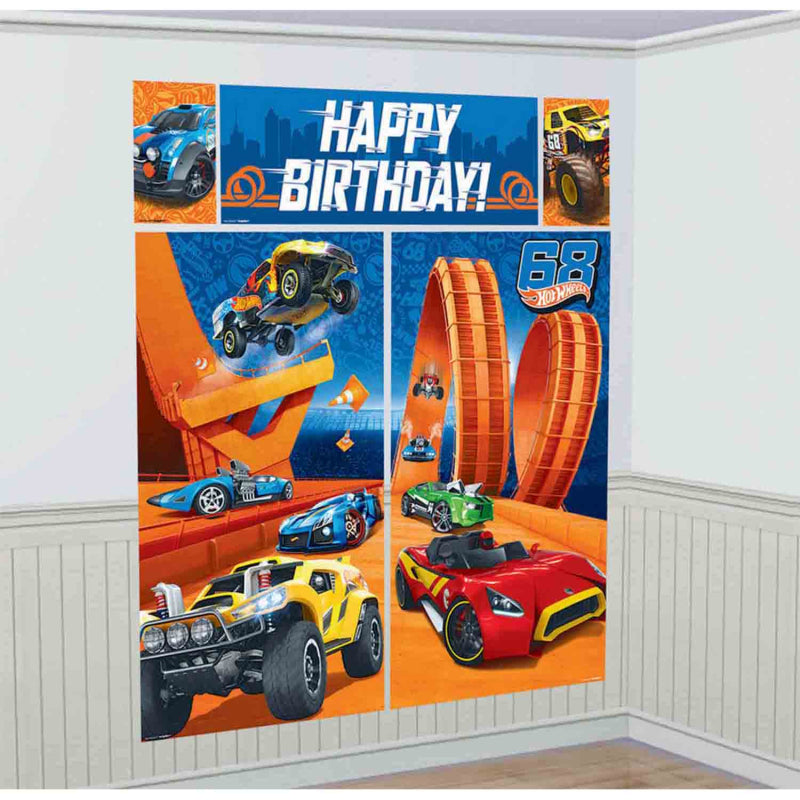 HOT WHEELS WILD RACER SCENE SETTERS WALL DECORATING KIT