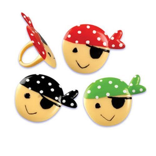 PIRATE CUPCAKE RINGS - PACK OF 12