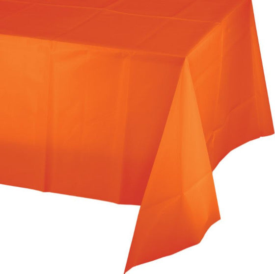 SUNKISSED ORANGE PLASTIC TABLECOVER - 137CM x 274CM