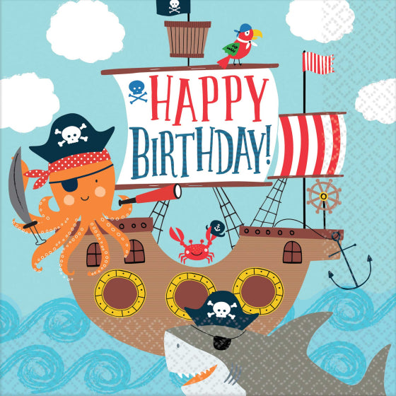 AHOY BIRTHDAY LUNCH NAPKINS - PACK OF 16