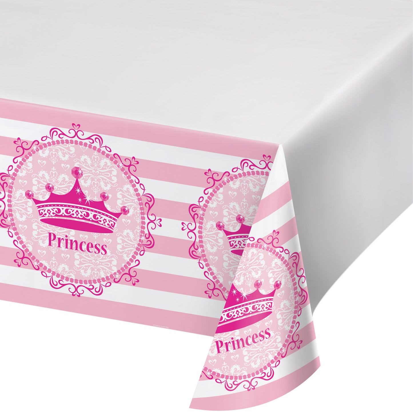 PINK PRINCESS ROYALTY PLASTIC TABLECOVER 121.92CM x 223.52CM