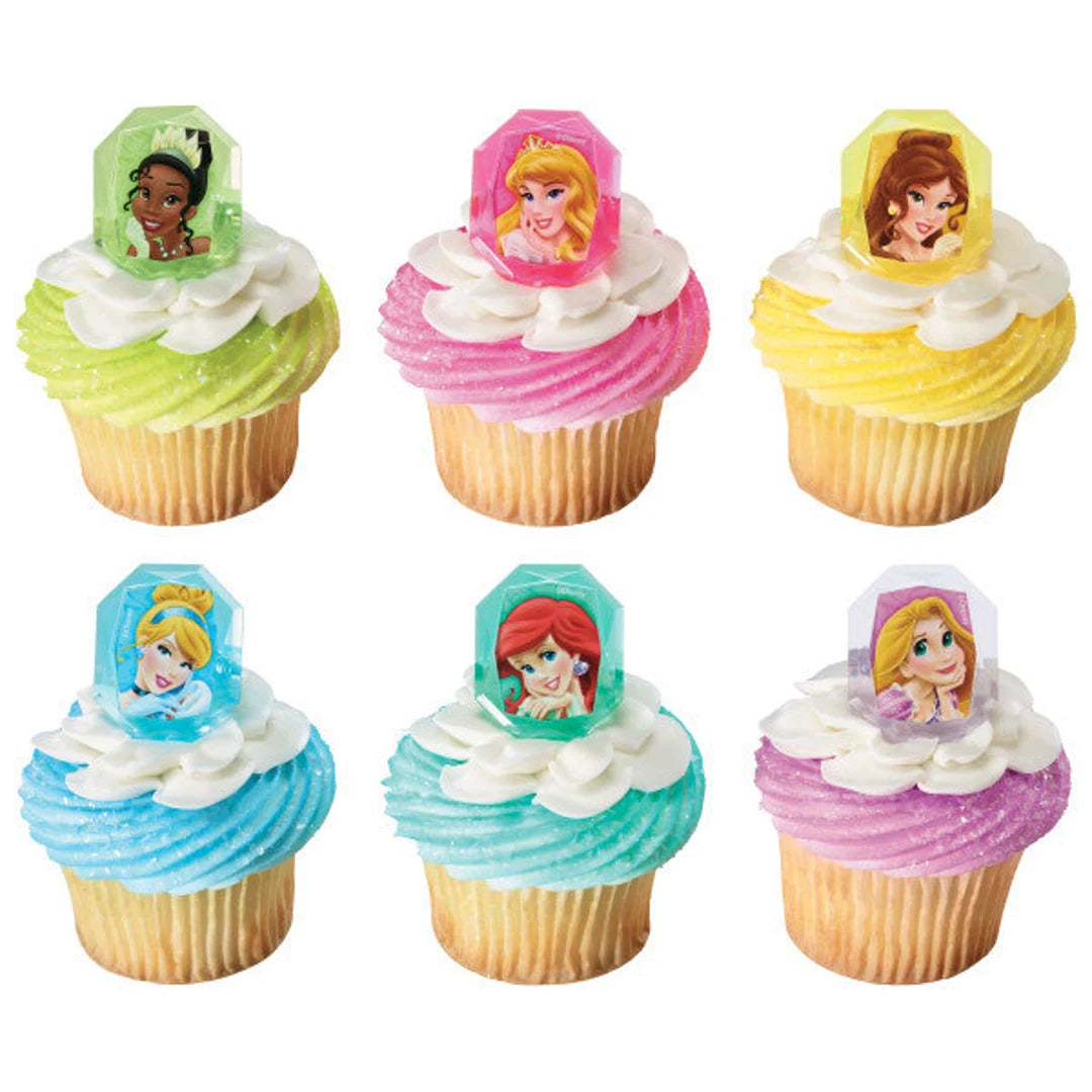 DISNEY PRINCESS CUPCAKE RINGS - PACK OF 12