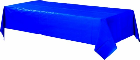 BRIGHT ROYAL BLUE PLASTIC TABLECOVER - 137CM X 274CM