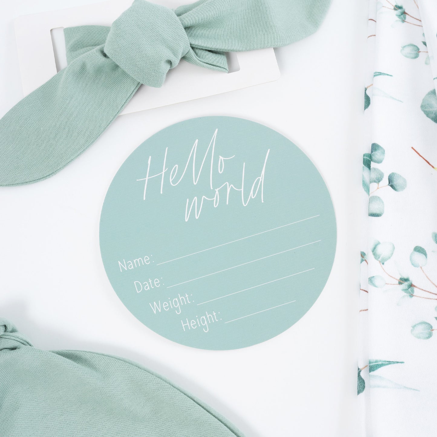 SPLOSH BABY ANNOUNCEMENT SET - EUCALYPTUS