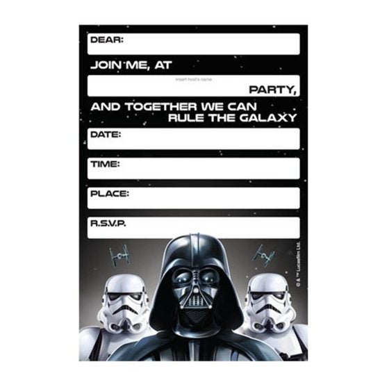 STAR WARS CLASSIC BIRTHDAY INVITATION SET - PACK OF 8