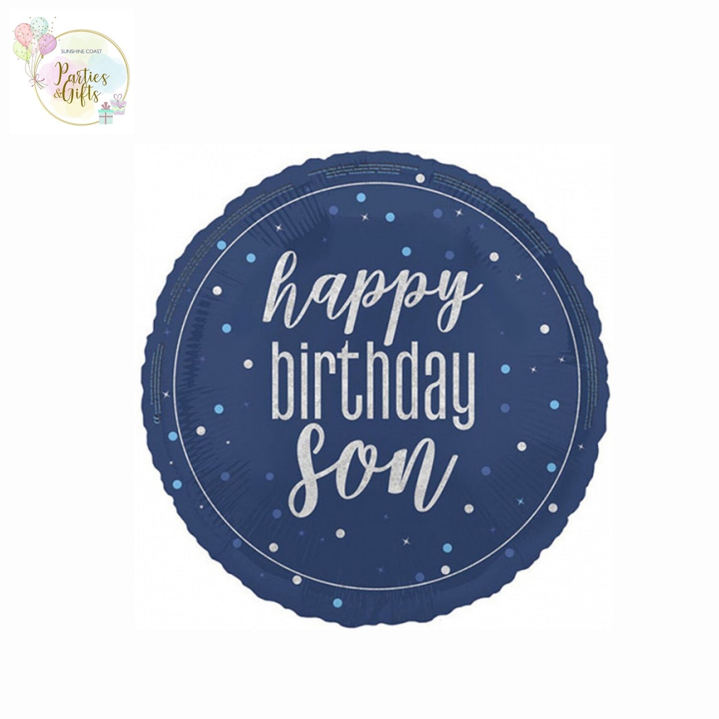 BLUE HAPPY BIRTHDAY SON FOIL BALLOON - 45CM
