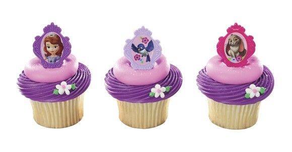 SOFIA THE FIRST CUPCAKE RINGS - PACK OF 12