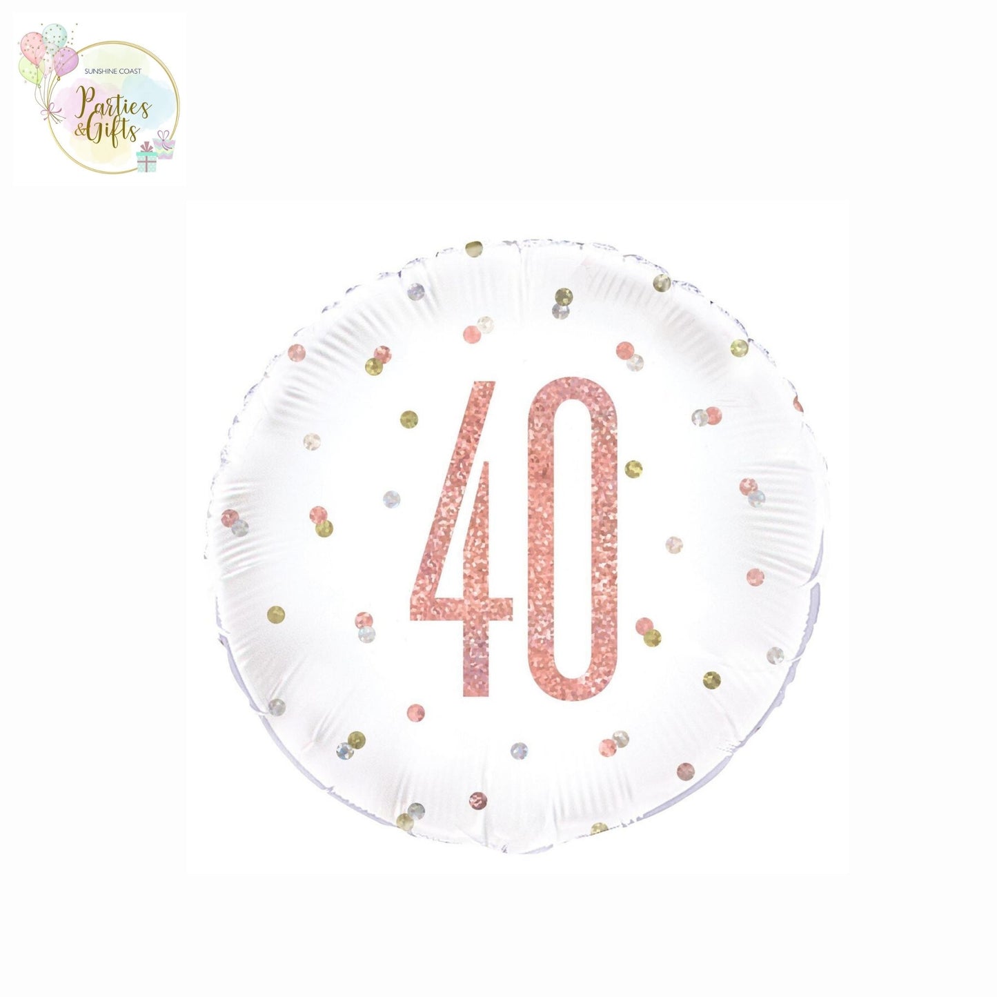 ROSE GOLD 40TH BIRTHDAY FOIL BALLOON - 45.7CM