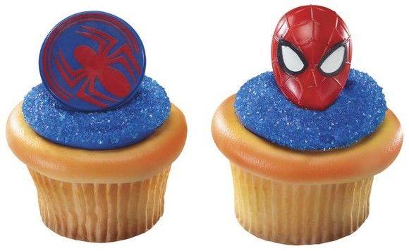 SPIDERMAN CUPCAKE RINGS - PACK OF 12