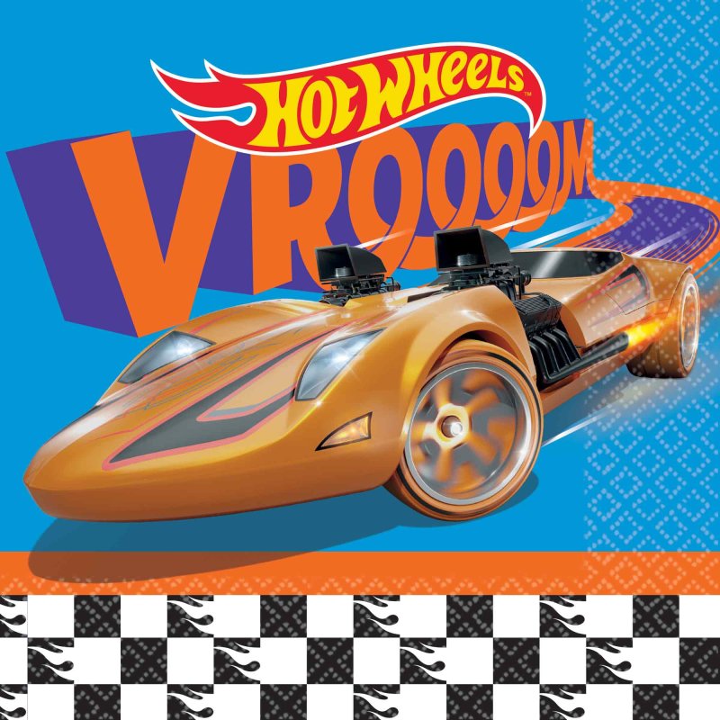 HOT WHEELS LUNCH NAPKINS - PACK OF 16