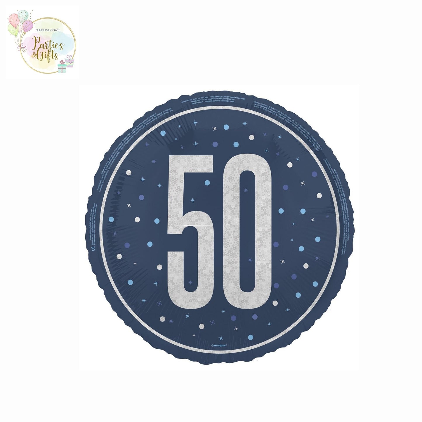 BLUE 50TH BIRTHDAY FOIL BALLOON - 45.7CM