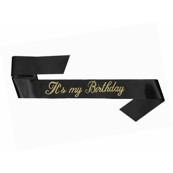 IT'S MY BIRTHDAY SASH - BLACK