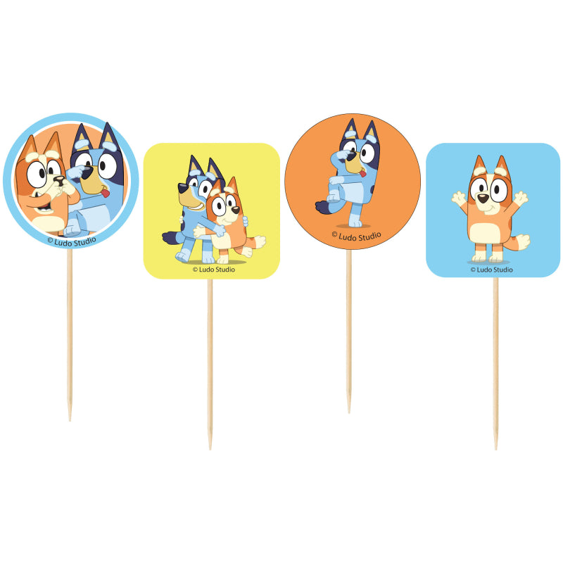 BLUEY CUPCAKE PICKS - PACK OF 24