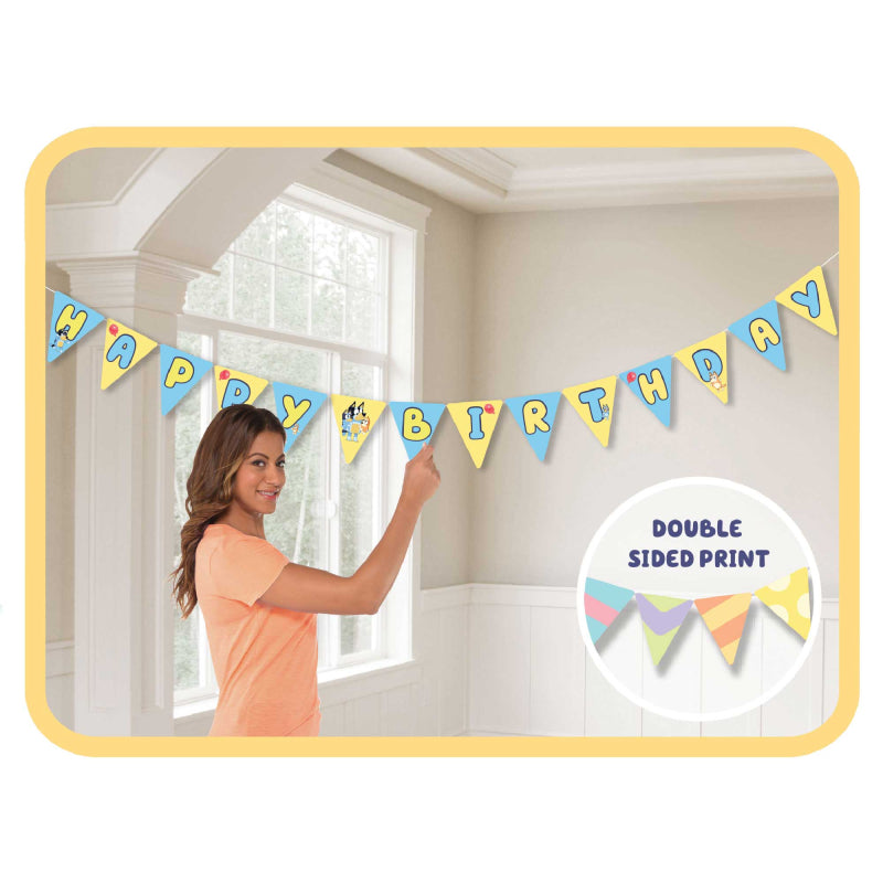 BLUEY HAPPY BIRTHDAY BUNTING BANNER