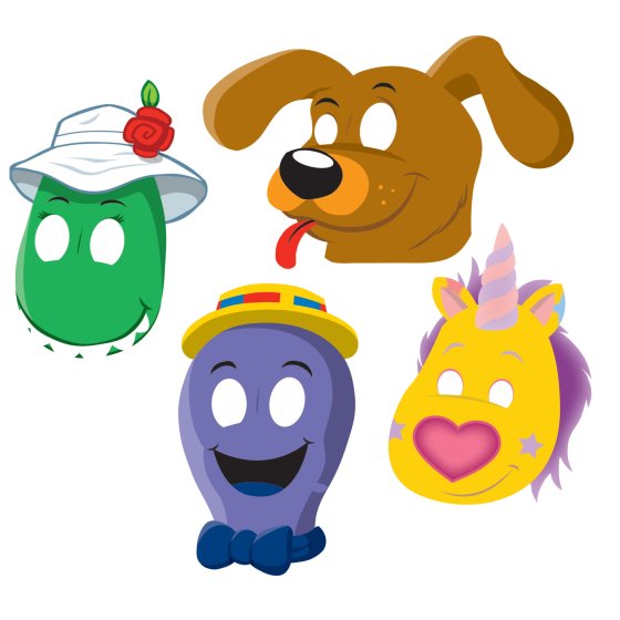 THE WIGGLES CHARACTER PAPER MASKS - PACK OF 8