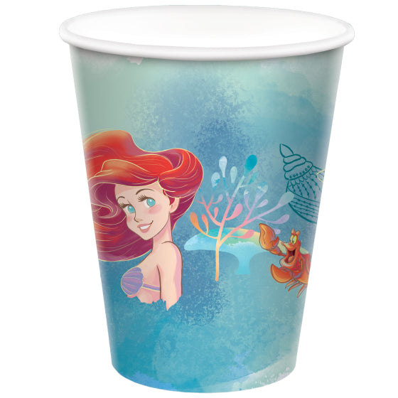 DISNEY THE LITTLE MERMAID 266ML PAPER CUPS - PACK OF 8