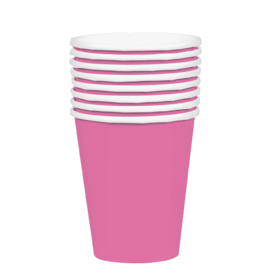 BRIGHT PINK PAPER 354ML CUPS - PACK OF 20
