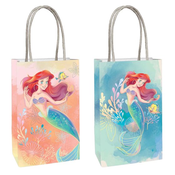 DISNEY PRINCESS THE LITTLE MERMAID PAPER KRAFT TREAT BAGS - PACK OF 8