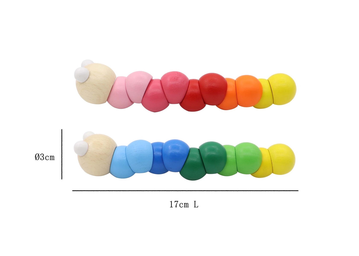 KAPER KIDZ WOODEN JOINTED WIGGLY WORMS