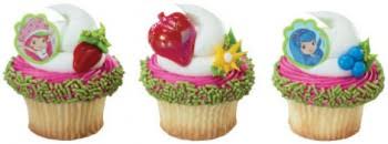 STRAWBERRY SHORTCAKE CUPCAKE RINGS - PACK OF 12