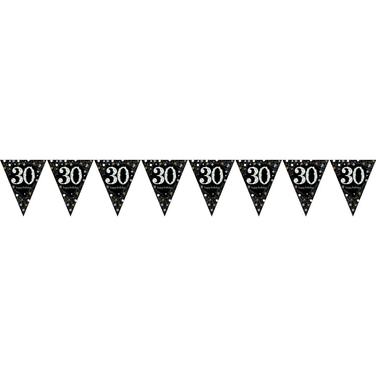 GOLD & BLACK CELEBRATION 30TH BIRTHDAY BUNTING - 4M