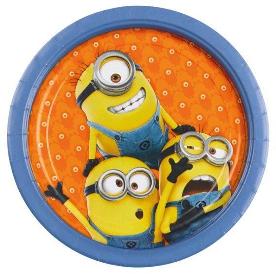 DESPICABLE ME MINIONS ROUND PAPER PLATES 23CM - PACK OF 8