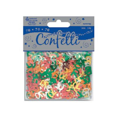 EUROWRAP 70TH BIRTHDAY COLOUR CONFETTI - 14G