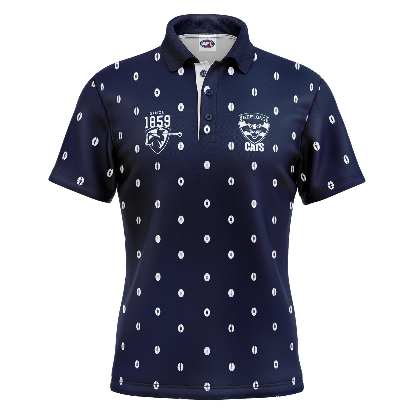 AFL MULLIGAN GOLF POLO SHIRT - GEELONG CATS