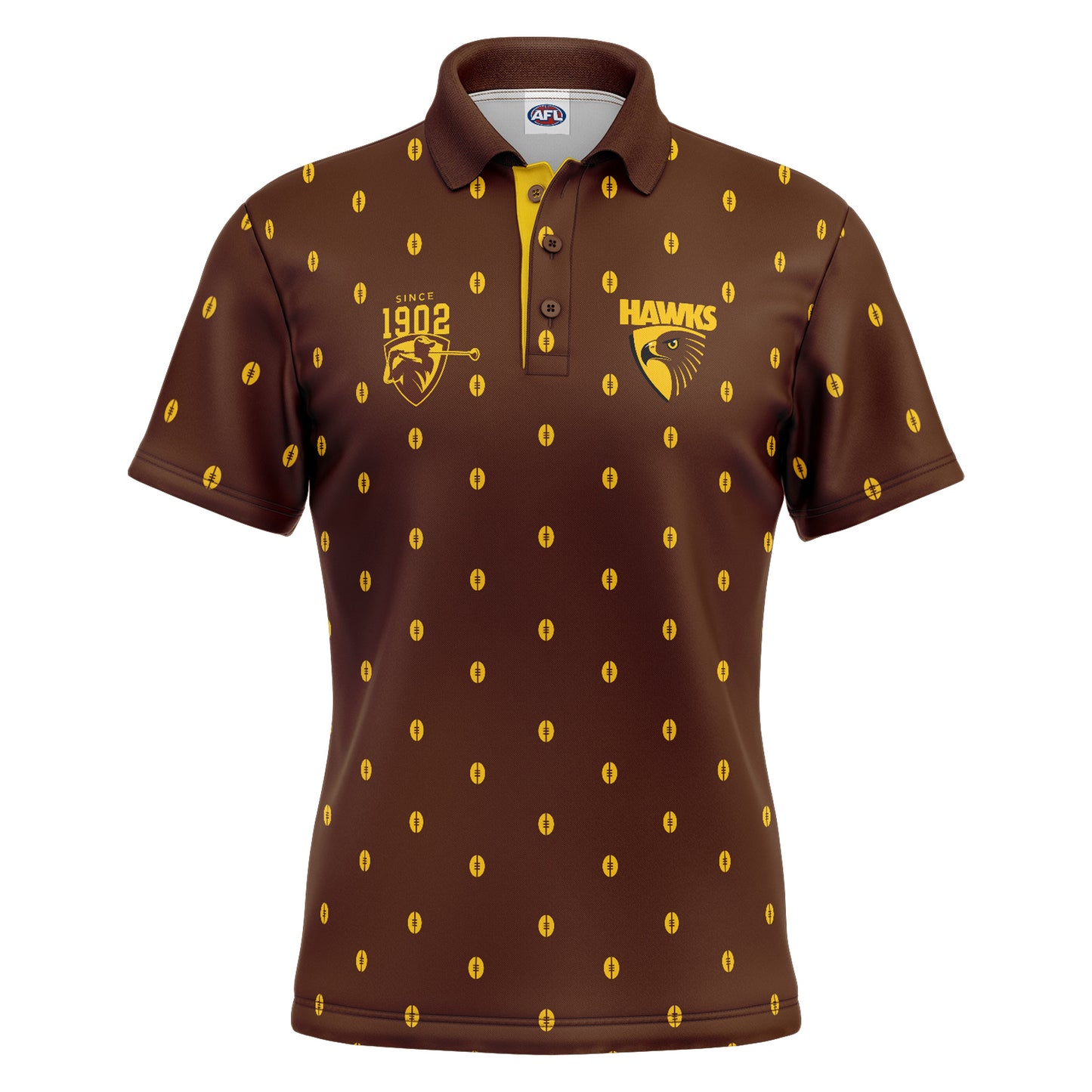AFL MULLIGAN GOLF POLO SHIRT - HAWTHORN HAWKS