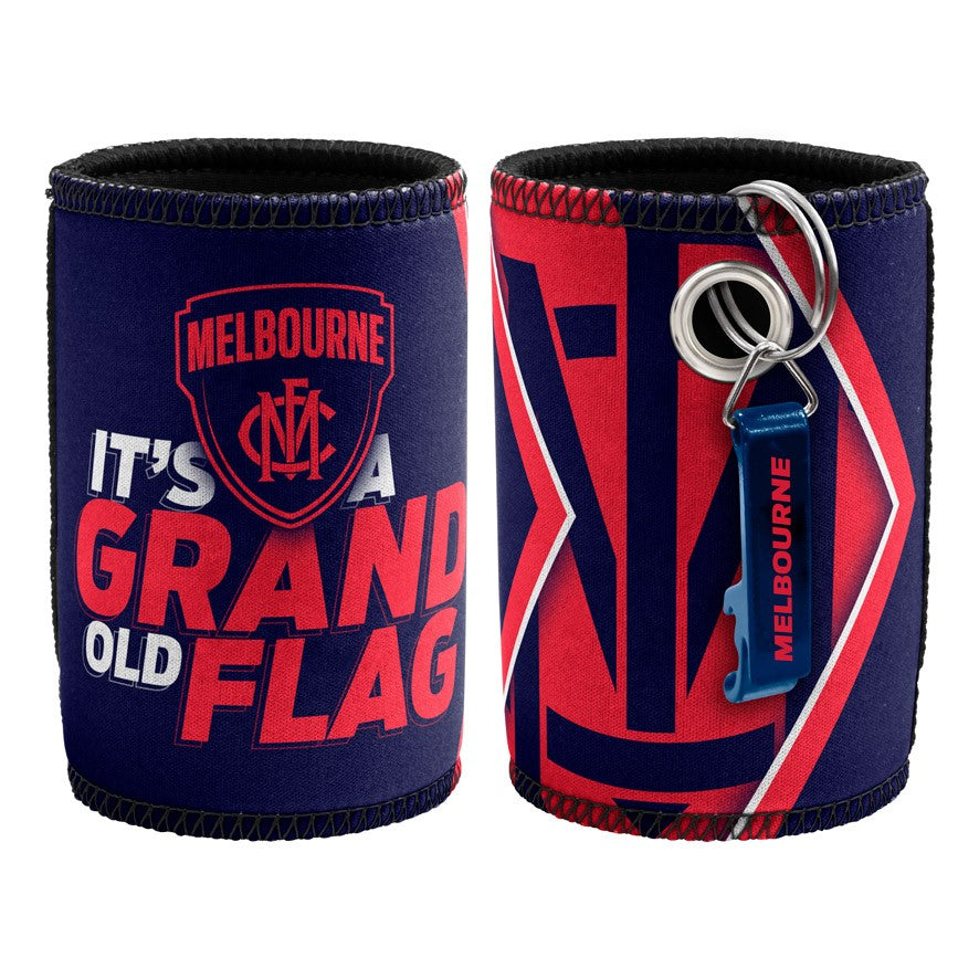 AFL MELBOURNE DEMONS CAN COOLER WITH BOTTLE OPENER