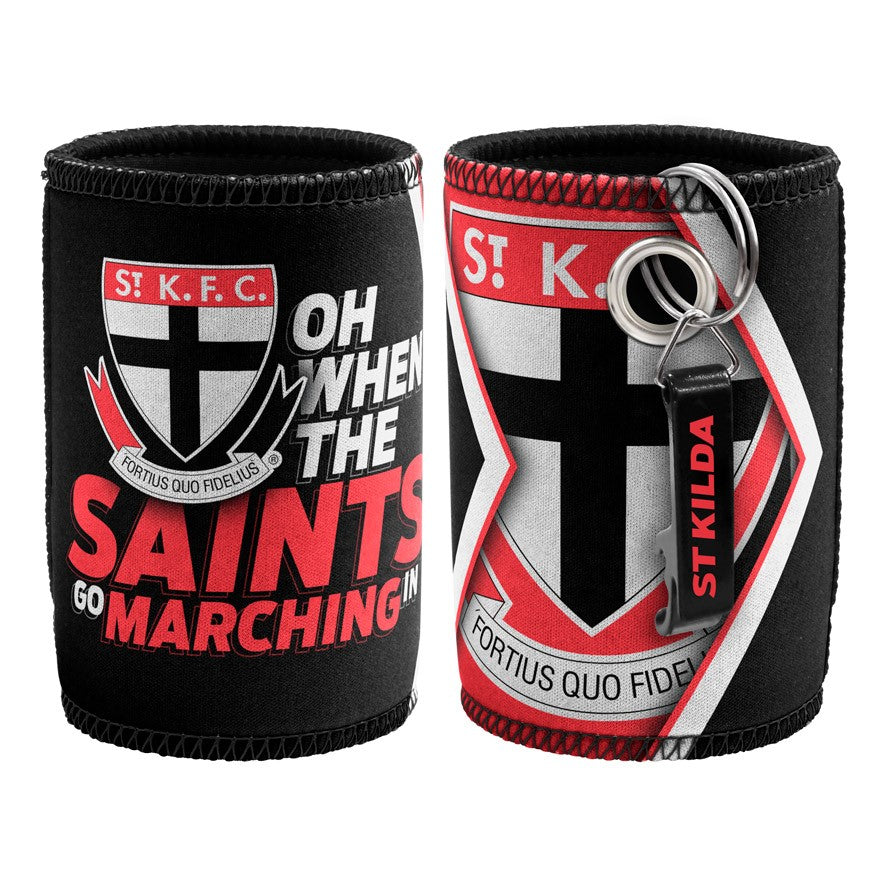 AFL ST KILDA SAINTS CAN COOLER WITH BOTTLE OPENER