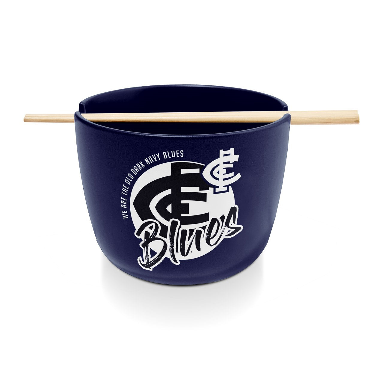 AFL CERAMIC NOODLE BOWL WITH CHOPSTICKS - CARLTON BLUES