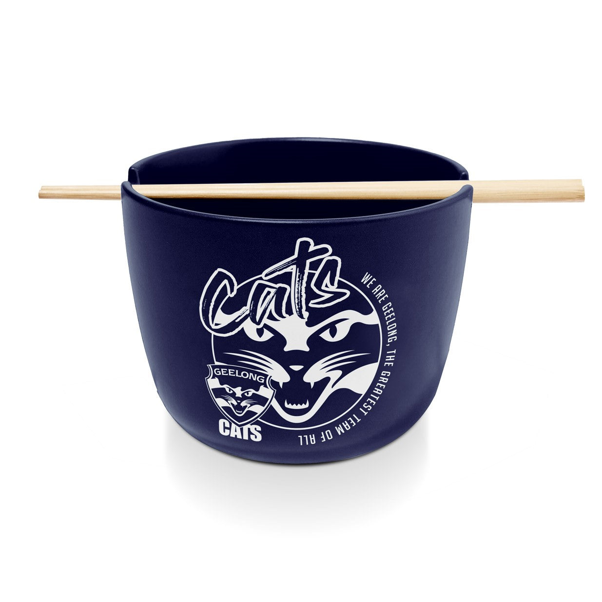 AFL CERAMIC NOODLE BOWL WITH CHOPSTICKS - GEELONG CATS