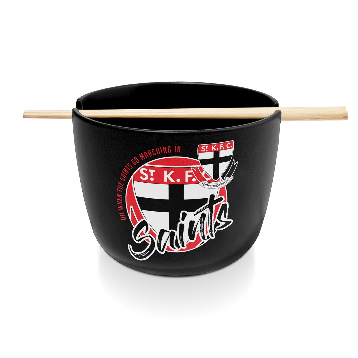 AFL CERAMIC NOODLE BOWL WITH CHOPSTICKS - ST KILDA SAINTS