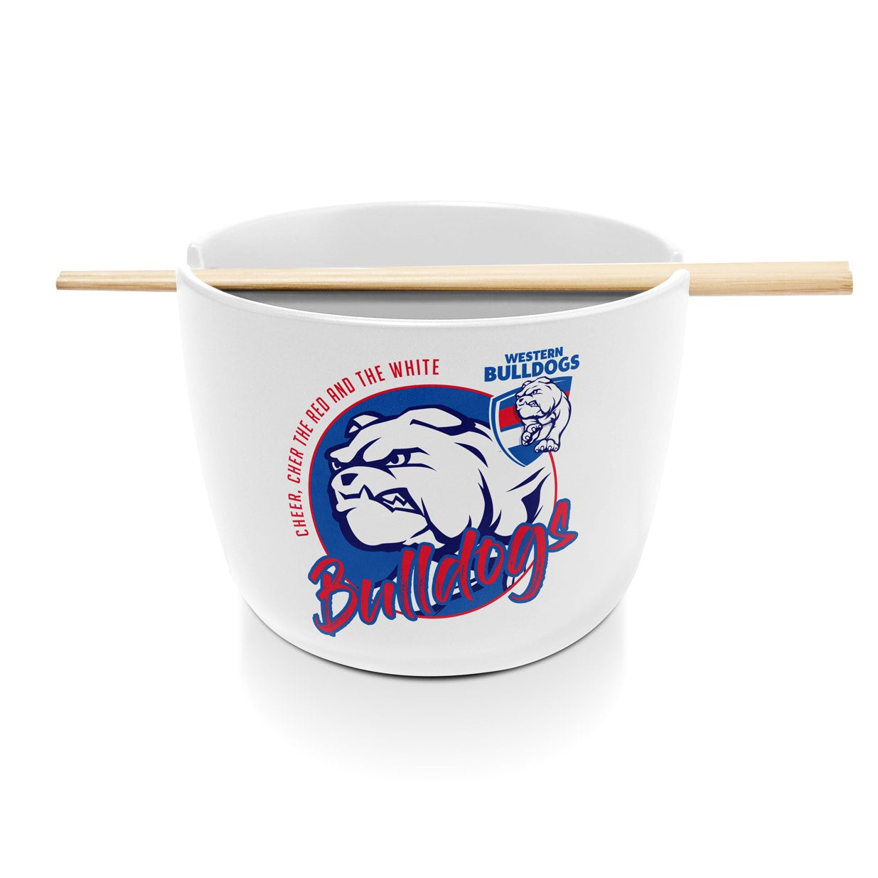 AFL CERAMIC NOODLE BOWL WITH CHOPSTICKS - WESTERN BULLDOGS