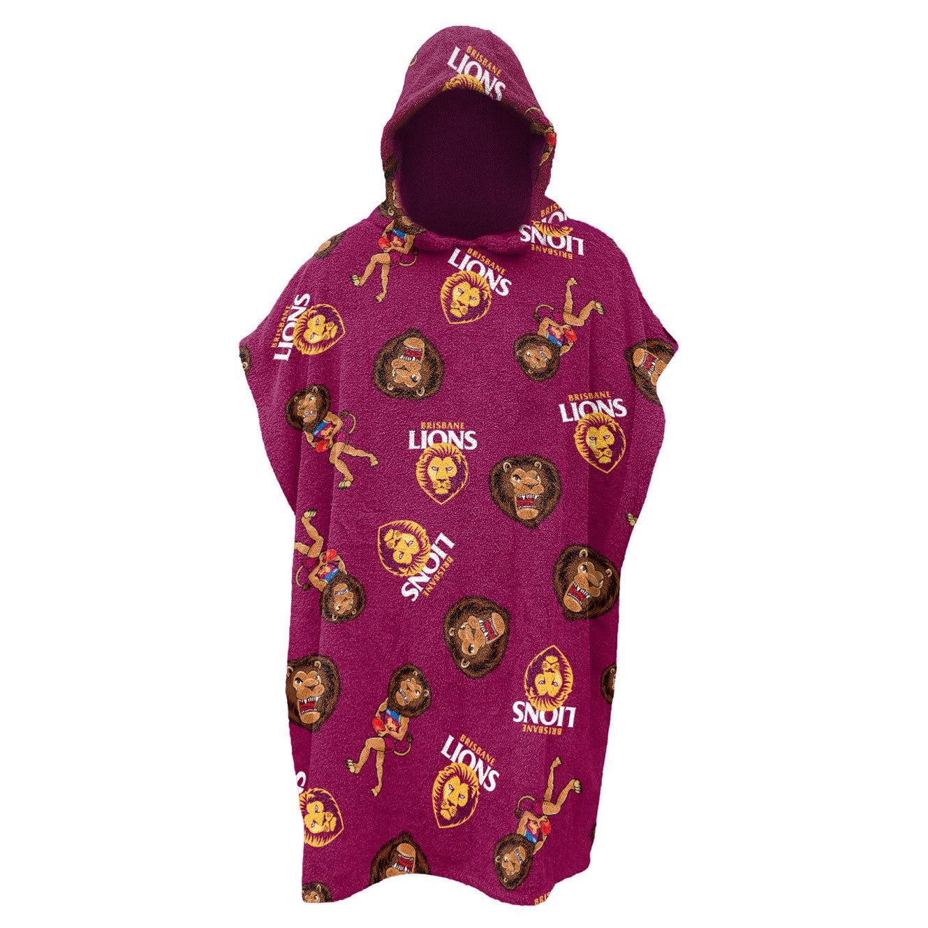 AFL YOUTH HOODED BEACH TOWEL - BRISBANE LIONS