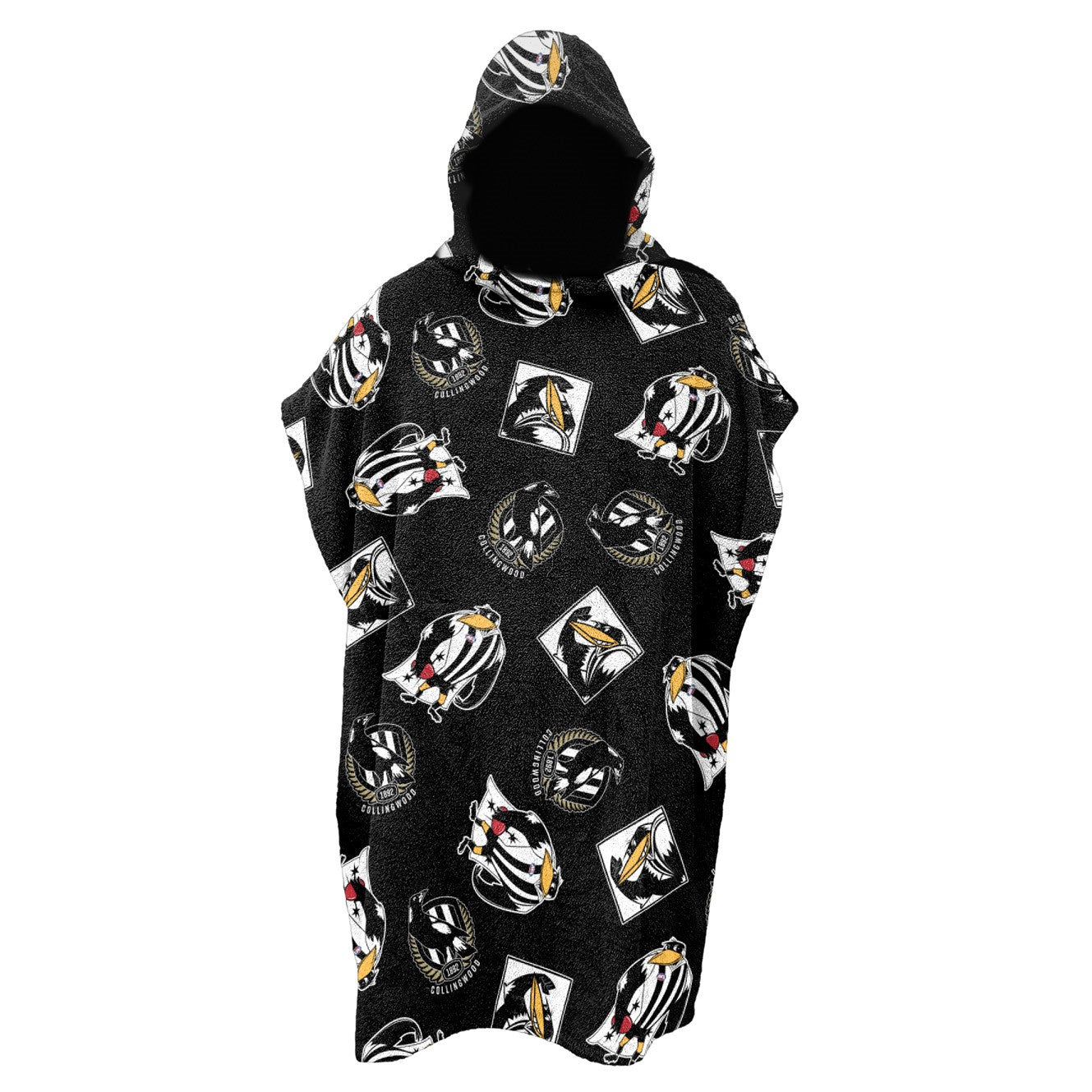 AFL YOUTH HOODED BEACH TOWEL - COLLINGWOOD MAGPIES